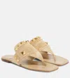 Valentino Plaster Caster Suede Thong Sandals In Beige