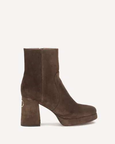 Valentino Garavani Platform Ankle Boots In Brown