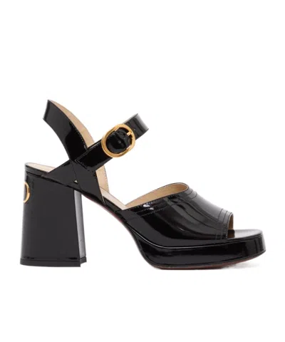 VALENTINO GARAVANI FAWCETTE PLATFORM SANDAL IN POLISHED CALFSKIN 100MM