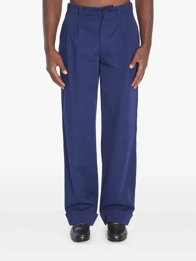 Valentino Garavani Cotton Gabardine Trousers In Green