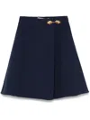 Valentino Logo Skirt In Blue