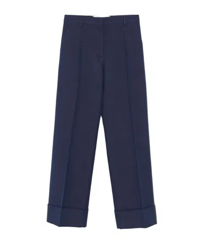 Valentino Pleat Detailed Striaght Leg Pants In Black