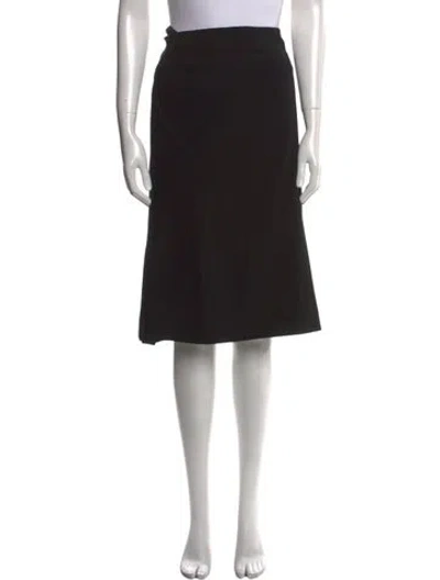 Pre-owned Valentino Pleated Accents Knee-length Skirt In Black