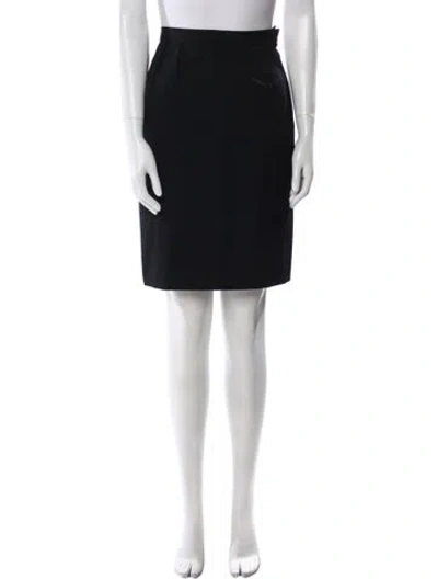 Pre-owned Valentino Pleated Accents Knee-length Skirt In Black