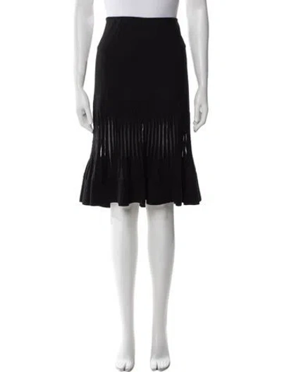Pre-owned Valentino Pleated Accents Knee-length Skirt In Black