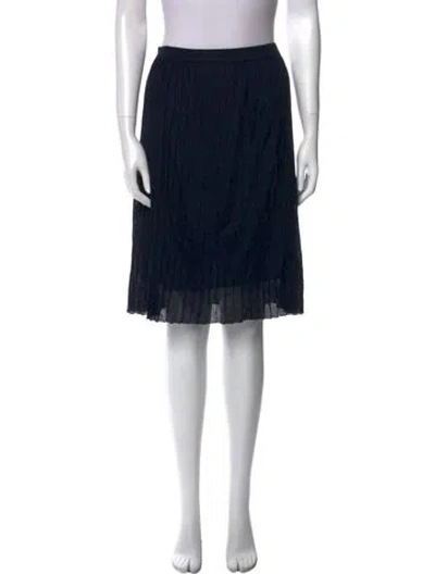 Pre-owned Valentino Pleated Accents Knee-length Skirt In Black