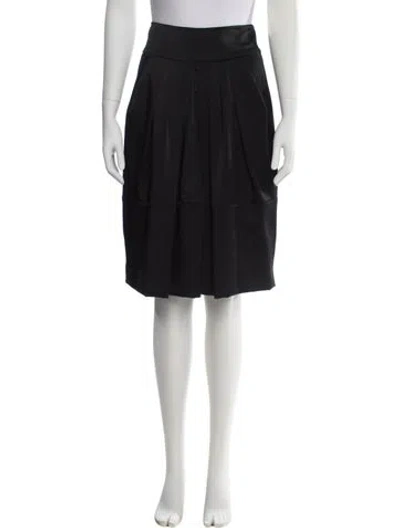 Pre-owned Valentino Pleated Accents Knee-length Skirt In Black