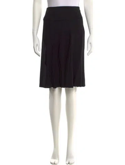 Pre-owned Valentino Pleated Accents Knee-length Skirt In Black