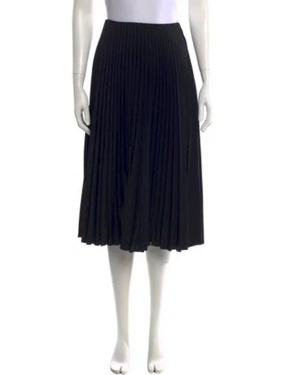 Pre-owned Valentino Pleated Accents Knee-length Skirt In Black