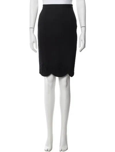 Pre-owned Valentino Pleated Accents Knee-length Skirt In Black