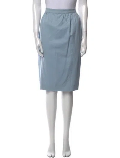 Pre-owned Valentino Pleated Accents Knee-length Skirt In Blue