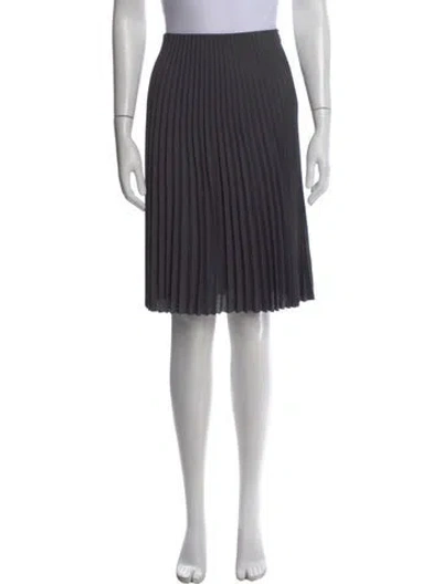 Pre-owned Valentino Pleated Accents Knee-length Skirt In Gray