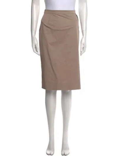 Pre-owned Valentino Pleated Accents Knee-length Skirt In Neutral