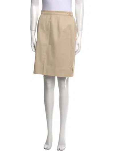Pre-owned Valentino Pleated Accents Knee-length Skirt In Neutral