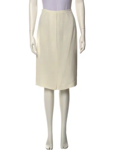 Pre-owned Valentino Pleated Accents Knee-length Skirt In Neutral