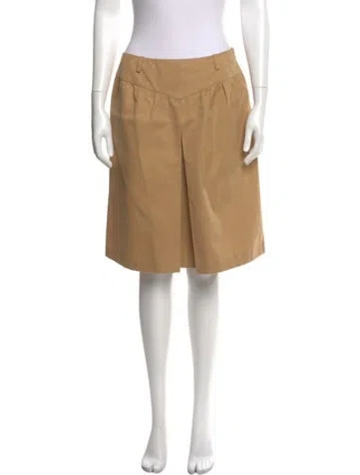 Pre-owned Valentino Pleated Accents Knee-length Skirt In Neutral