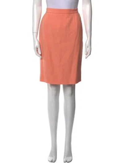 Pre-owned Valentino Pleated Accents Knee-length Skirt In Red