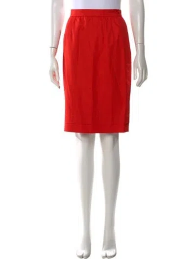 Pre-owned Valentino Pleated Accents Knee-length Skirt In Red