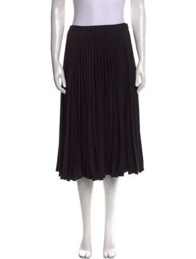 Pre-owned Valentino Pleated Accents Knee-length Skirt W/ Tags In Black