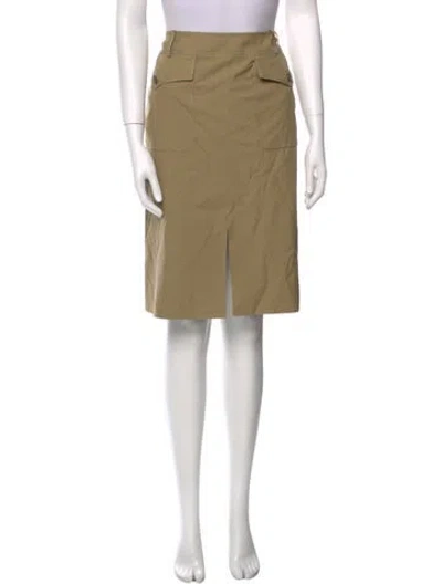 Pre-owned Valentino Pleated Accents Long Skirt In Neutral