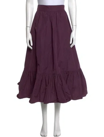 Pre-owned Valentino Pleated Accents Long Skirt In Purple
