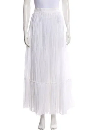 Pre-owned Valentino Pleated Accents Long Skirt In White