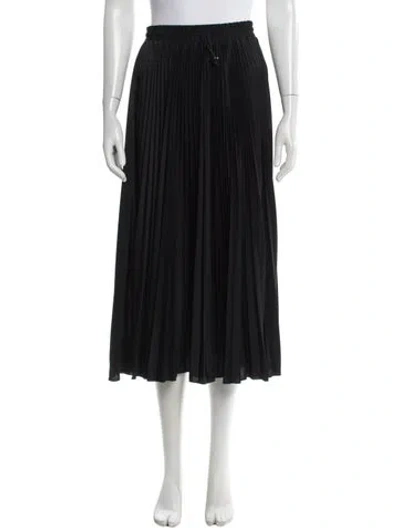 Pre-owned Valentino Pleated Accents Midi Length Skirt In Black