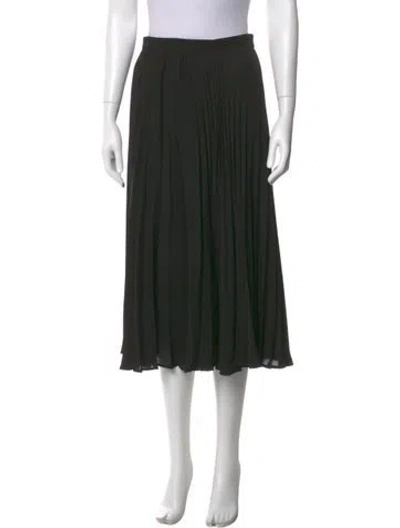 Pre-owned Valentino Pleated Accents Midi Length Skirt In Black
