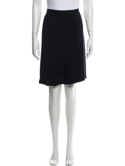 Pre-owned Valentino Pleated Accents Midi Length Skirt In Black