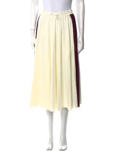 Pre-owned Valentino Pleated Accents Midi Length Skirt In Neutral