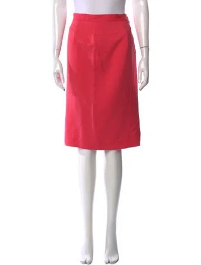 Pre-owned Valentino Pleated Accents Midi Length Skirt In Red