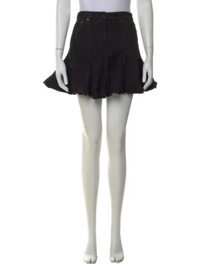 Pre-owned Valentino Pleated Accents Mini Skirt In Black