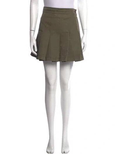 Pre-owned Valentino Pleated Accents Mini Skirt In Green
