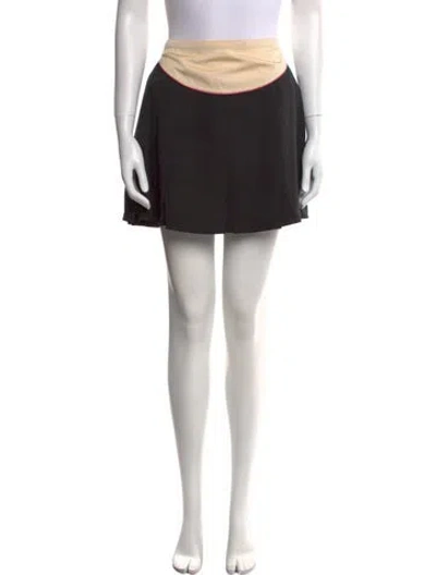 Pre-owned Valentino Pleated Accents Mini Skirt W/ Tags In Black