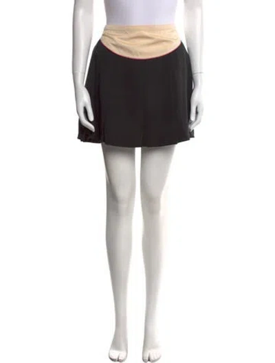 Pre-owned Valentino Pleated Accents Mini Skirt W/ Tags In Black