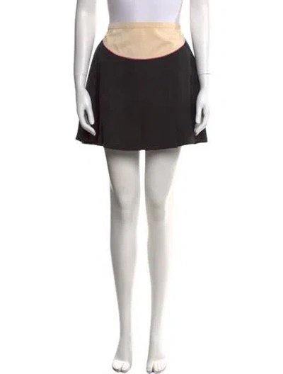 Pre-owned Valentino Pleated Accents Mini Skirt W/ Tags In Black