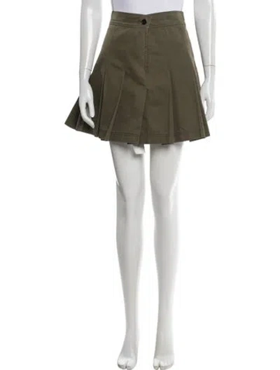 Pre-owned Valentino Pleated Accents Mini Skirt W/ Tags In Green