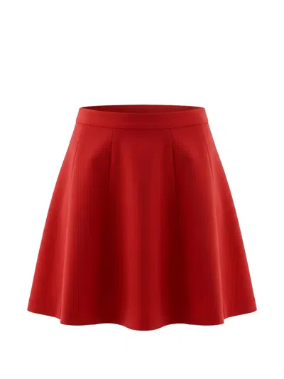 Valentino Pleated A-line Skirt In Red