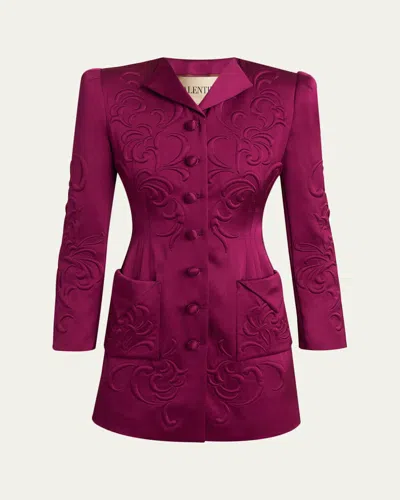 Valentino Pleated Blazer-style Mini Dress In Multi