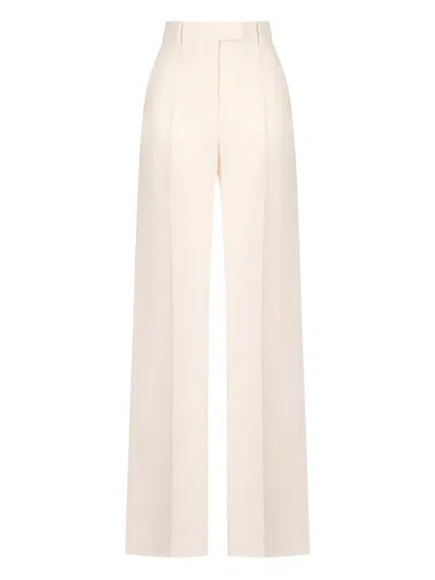 Valentino Pleated Concealed Trousers In Neutral