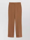 Valentino Pleated Cuffed Nylon Trousers With Side And Back Pockets In Brown