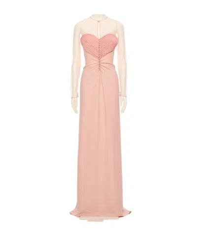 Valentino Pleated Dress In Pink