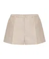 Valentino Linen Shorts With Button Detail In Nude