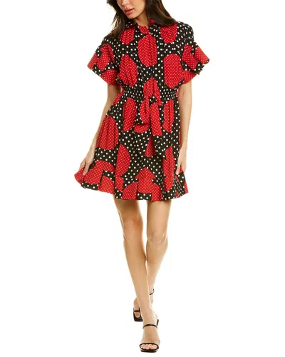 Valentino Pleated Midi Dress In Red