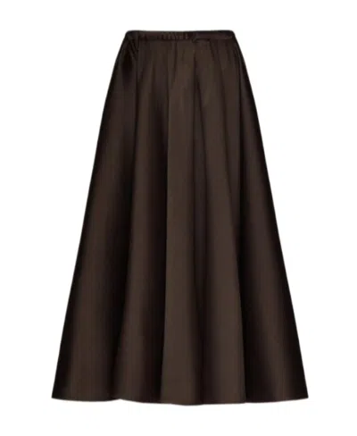 VALENTINO VALENTINO HIGH WAIST PLEATED MIDI SKIRT