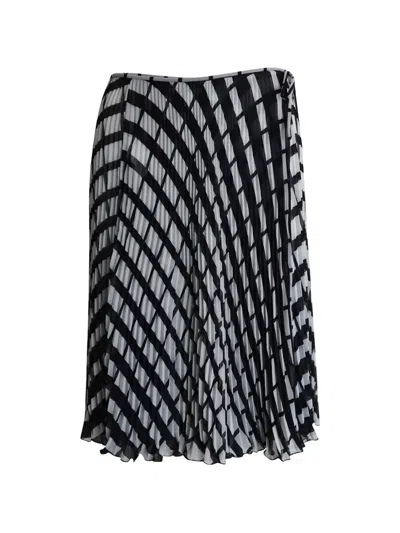 Pre-owned Valentino Pleated Midi Skirt In Black
