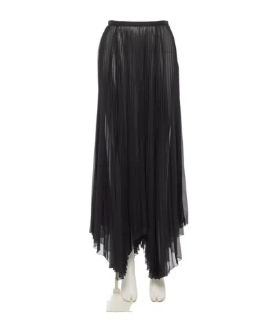 Valentino Pleated Midi Skirt In Black