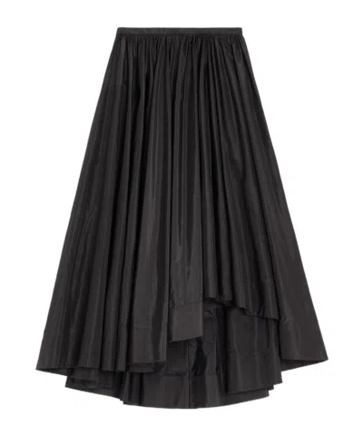 Valentino Pleated Midi Skirt In Black