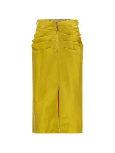 Valentino Pleated Midi Skirt In Green