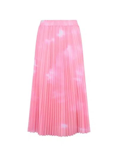 Valentino Pleated Midi Skirt In Pink
